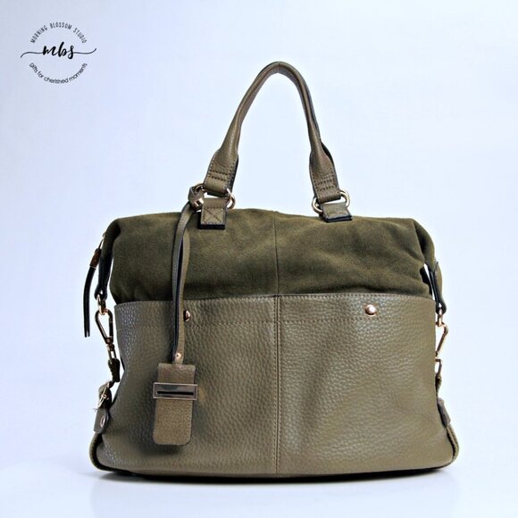 Moda Luxe Crossbody Satchel Green Gold - Picture 2 of 14